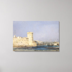 Lienzo Fortaleza Marina del siglo XIX
