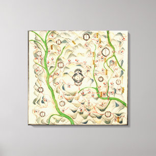 Lienzo Fortalezas en Xin XI Ying, mapa de Yunnan Provence