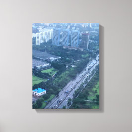 Lienzo Foto aérea de edificios de la ciudad durante el dí