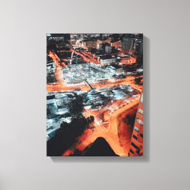 Lienzo Foto aérea de edificios de la ciudad durante la no