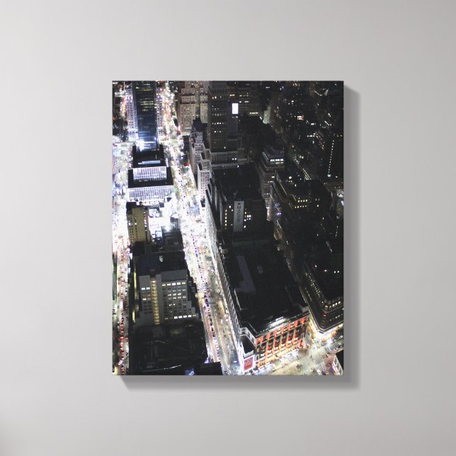Lienzo Foto aérea de las luces de la ciudad (Anverso)