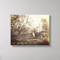 Foto antigua del Tractor de la antigua granja