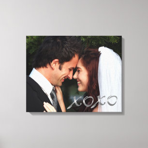 Lienzo Foto Boda de abrazos y besos plateados