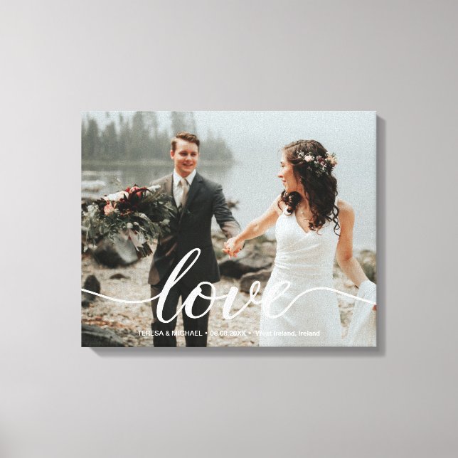 Lienzo Foto Boda de guión de amor personalizado (Anverso)