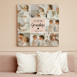 Lienzo Foto Collage Pink Te Amo La Abuela Mejor Regalo