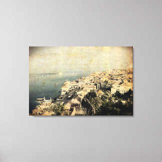 Lienzo FOTO CON EFECTO ANTIGUO en el lago MAGGIORE impres