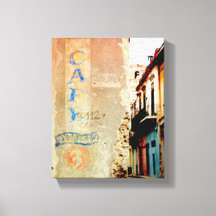 Lienzo Foto cubana de La Habana Vieja   Cafe Expresso  