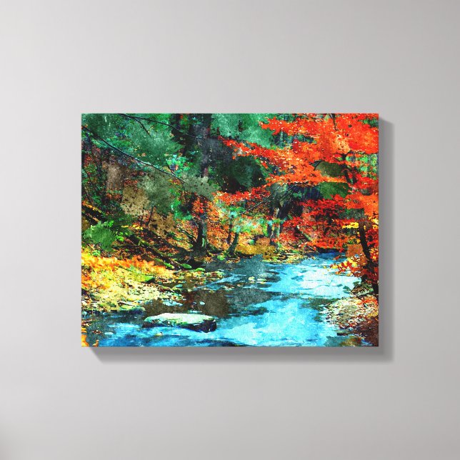 Lienzo Foto de acuarela digital de otoño (Anverso)