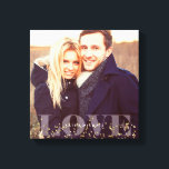 Lienzo Foto de Amor y Esparkles<br><div class="desc">Lienzo fotográfico de purga completa. Personalízalo con tu fecha de boda,  nombre de familia o cualquier texto que elijas para una hermosa y única pieza de arte mural.</div>
