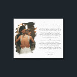 Lienzo Foto de aniversario de Boda personalizado y votos<br><div class="desc">Diseño moderno y elegante impreso Boda personalizado Aniversario foto y Vows Canvas Print que se puede personalizar con tu texto. Haga clic en el botón "Personalizar" y utilice nuestra herramienta de diseño para modificar esta plantilla. Visita la tienda de Diseño de Arte Gráfico para ver otros productos que coincidan con...</div>
