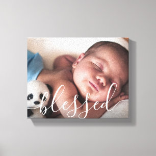 Lienzo Foto de bebé con guión personalizado