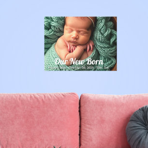 Lienzo Foto de bebé recién nacido simple personalizada