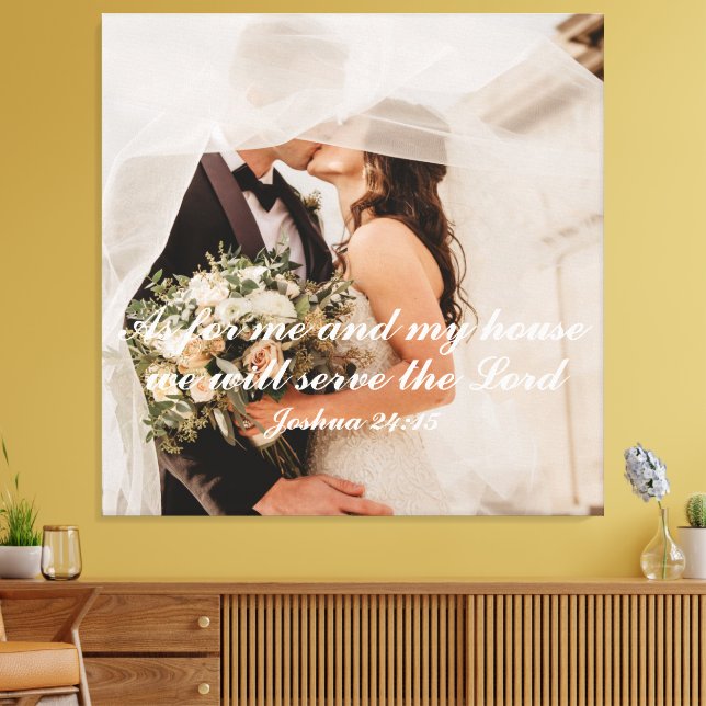 Lienzo Foto de boda con escritura cristiana (Insitu (Sala de estar))