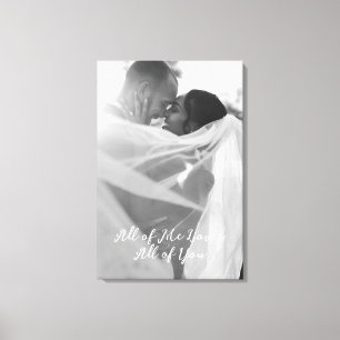 Lienzo Foto de boda en blanco y negro personalizable