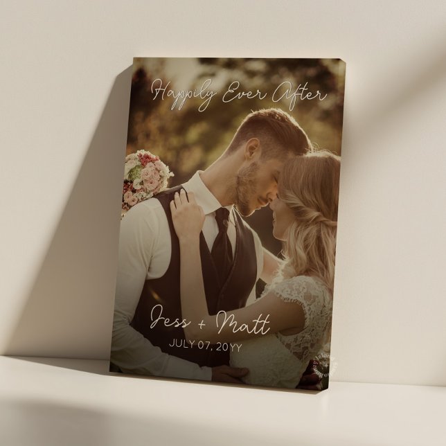 Lienzo Foto de Boda Felices para Siempre (Happily Ever After Wedding Photo Canvas Print)