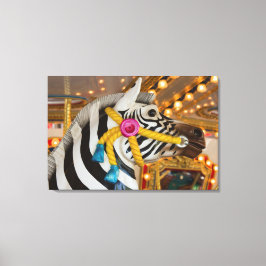 Lienzo Foto de Carrusel de Cebra Horse Merry-Go-Round