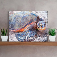 Foto de cerca de tortuga marina de Hawaii Honu Pla