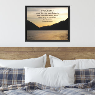 Lienzo Foto de Desiderata Verse Lake Sunset