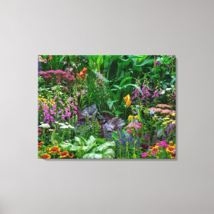 Lienzo Foto de flores de verano de jardín de cottage ingl