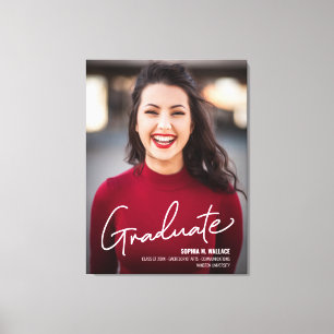 Lienzo Foto de graduado moderno con texto de clase de gra