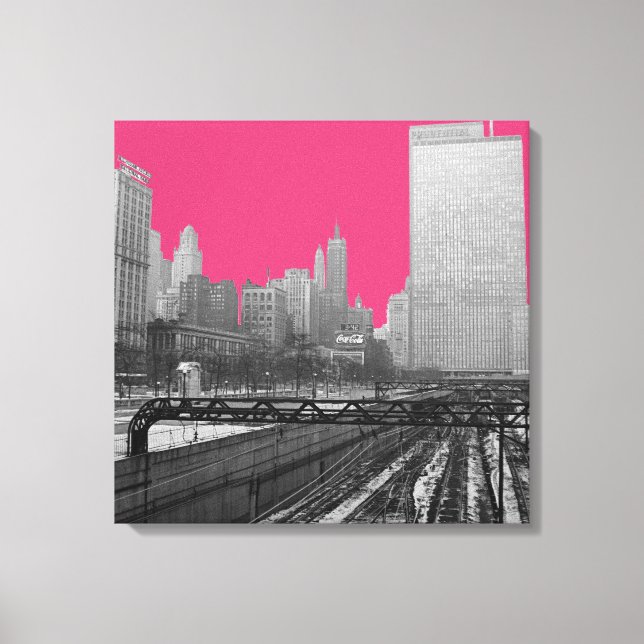 Lienzo Foto de la avenida Michigan de los años 1960 de Ch (Anverso)