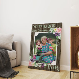 Lienzo Foto de la Bisabuela - Madera Rústica y Floral