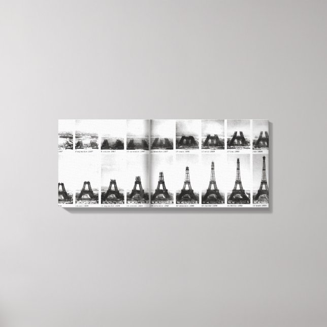 Lienzo Foto de la construcción de la Torre Eiffel de Vint (Anverso)