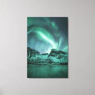 Lienzo Foto de la naturaleza de las luces del norte