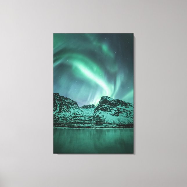 Lienzo Foto de la naturaleza de las luces del norte (Anverso)