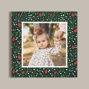 Lienzo Foto de marco floral para Navidades clásicos