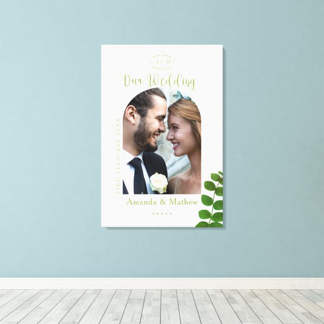 Lienzo Foto de Moda verde boda (Insitu (piso de madera))