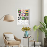 Lienzo Foto de Monograma Calentador del Corazón<br><div class="desc">El Monograma Fotográfico Imprimir con Calentamiento del Corazón es una excelente incorporación a la recepción de una boda,  o un regalo para las recién casadas. Personaliza fácilmente con tu información. Reemplace cualquiera o todas las fotos con la suya. Recortar las fotos a un cuadrado antes de subirlas funciona mejor.</div>