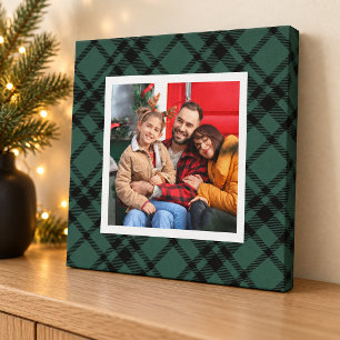 Lienzo Foto de Navidad con patrón de cuadros escoceses Hu