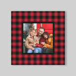 Lienzo Foto de Navidades de la granja Red Buffalo Plaid<br><div class="desc">Este lienzo de arte mural de estilo casa de campo con Navidades de mantas de lujo presenta un espacio de fotos familiar cuadrado personalizado enmarcado por un cheque rojo y negro de búfalo / fondo con estampado. Consejo de fotos: recortar la foto en forma cuadrada antes de subir.</div>