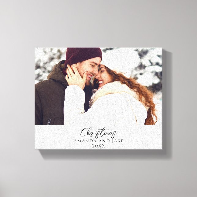 Lienzo Foto de Navidades Personalizados blancos modernos (Anverso)