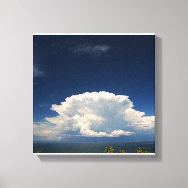 Lienzo Foto de Nube Blanca Esponjosa (Anverso)