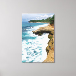 Lienzo Foto de paisaje de acantilado en la costa de la pl