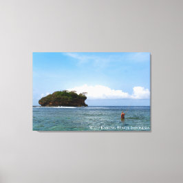Lienzo Foto de paisaje de isla de cielo azul mar playa