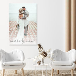 Lienzo Foto De Pareja De Guión Recuerde Este Momento Boda