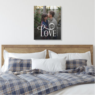 Lienzo Foto de Pareja de Novios Personalizada con Letra M