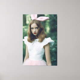 Lienzo Foto de película caducada de Alice in Forest Fashi