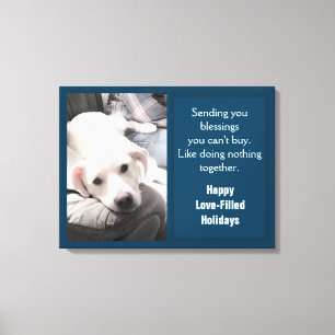 Lienzo Foto de perro tímido con la marina de papá