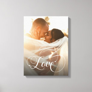 Lienzo Foto de Personalizado recién casada de Love Script