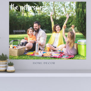 Lienzo Foto de picnic familiar personalizado de personali