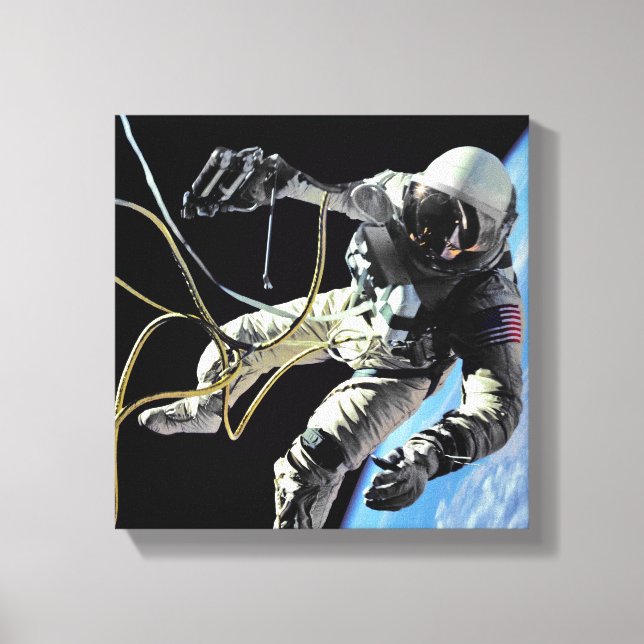 Lienzo Foto de Spacewalk del primer astronauta estadounid (Anverso)