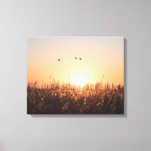 Lienzo Foto de Sunrise Reed Nature