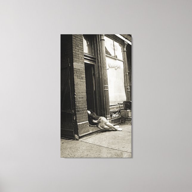 LIENZO FOTO DE TRANSPORTE DE BEBÉS MUJER COLAPSADA EN LA  (Anverso)