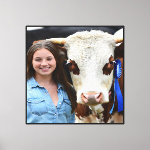 Lienzo Foto de vaca de exposición de ganado personalizada