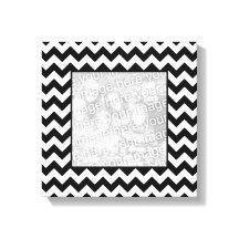 Foto del borde cuadrado del Zigzag blanco y negro