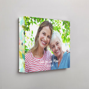 Lienzo Foto del borde del patrón floral de color verde ro